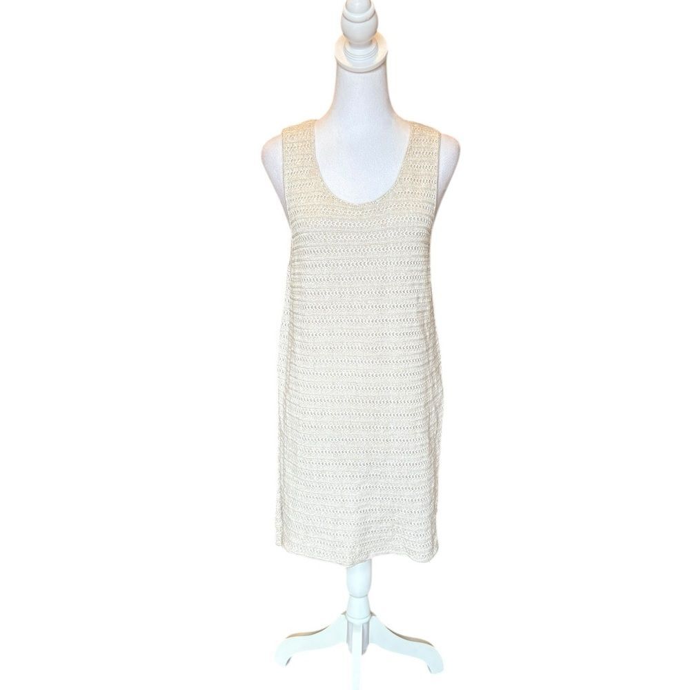 Lysse Cotton Knit Beach Cover Up Dress Women’s Size Medium Beige